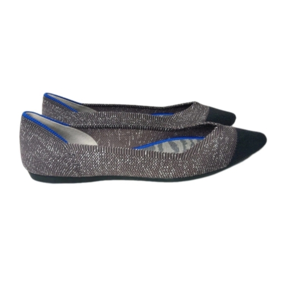 Rothy's The Point Captoe Flats Shoes Women's Size 7 Twilight Metallic Brown - Picture 4 of 10